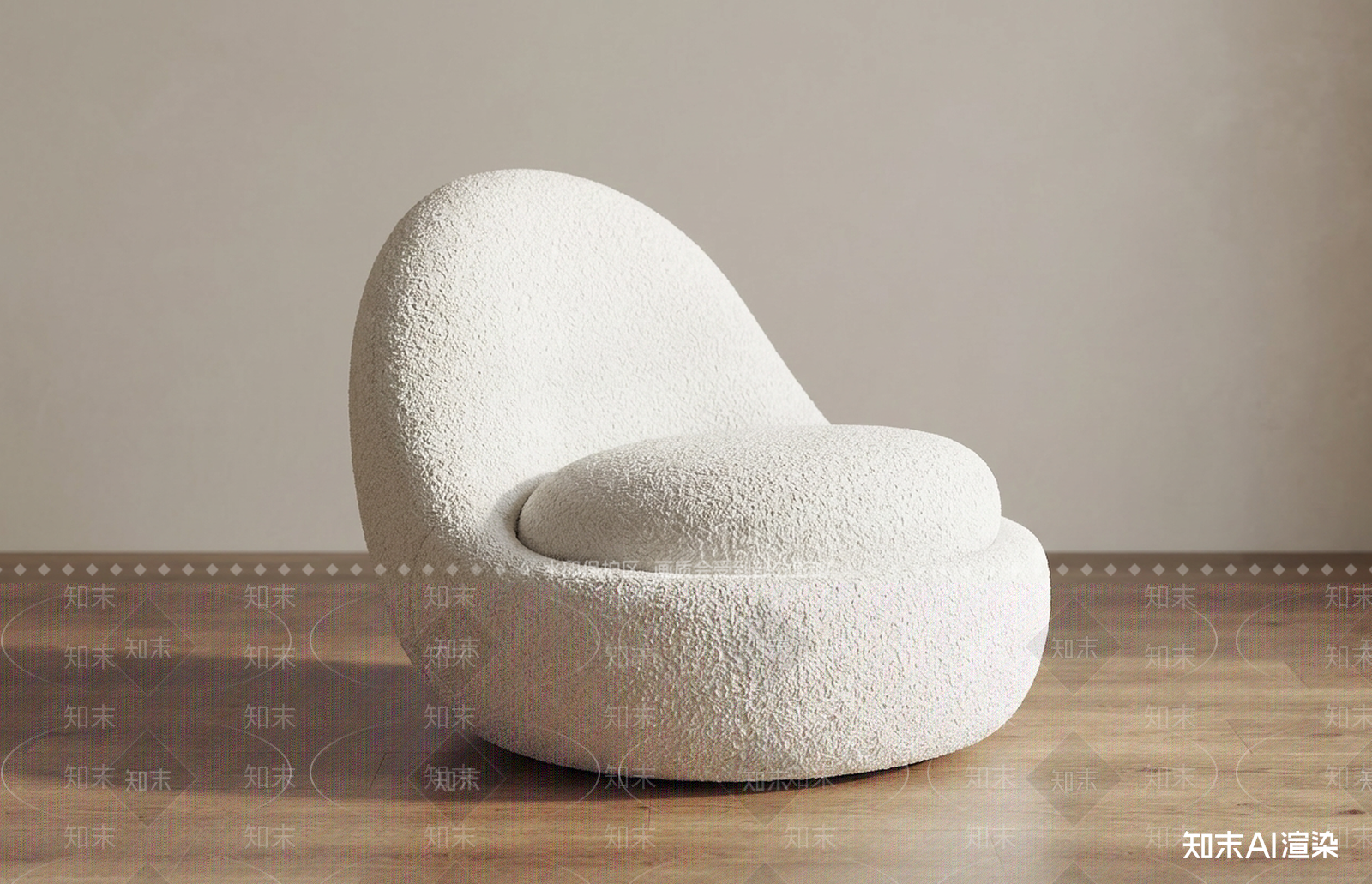 白色弧形单人沙发单人沙发3D模型下载【ID:1227521028】