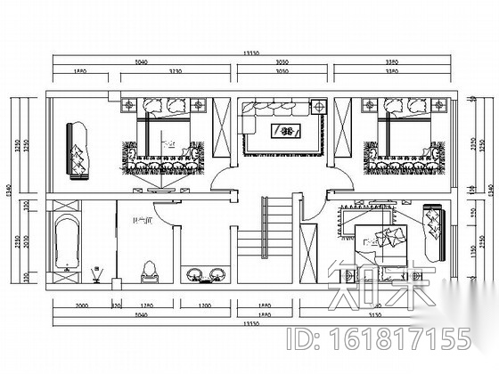 [云南]中式风格四层别墅室内装修设计CAD施工图cad施工图下载【ID:161817155】