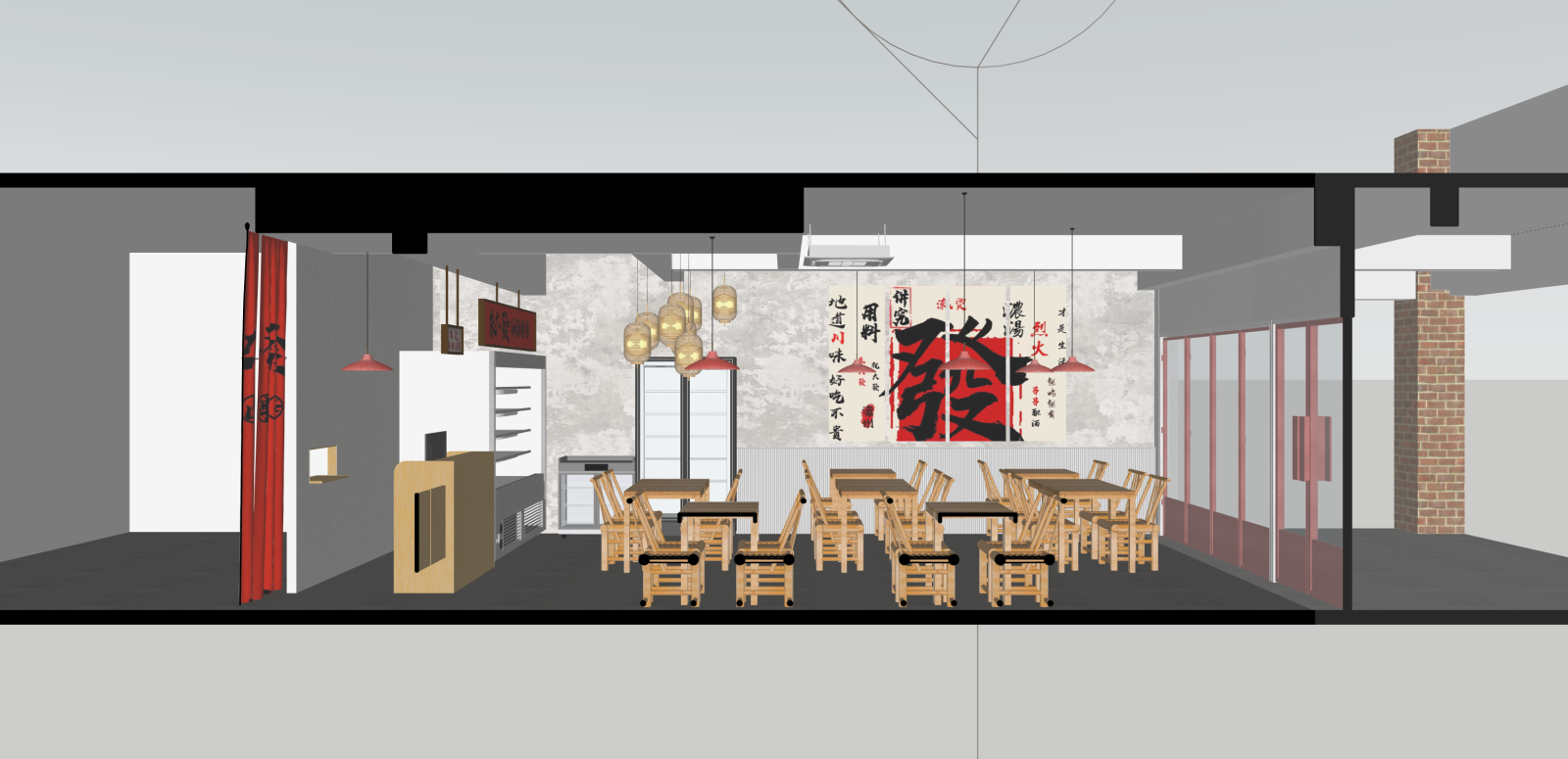 现代火锅店SU模型下载【ID:1215968718】