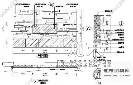 图块/节点造型墙面cad施工图下载【ID:832292745】