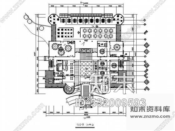 施工图商务综合楼餐饮空间装修图cad施工图下载【ID:532009593】