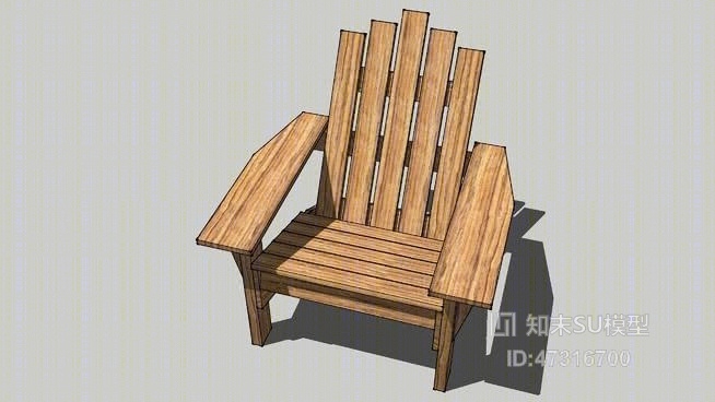 基本的阿迪朗达克椅SU模型下载【ID:47316700】