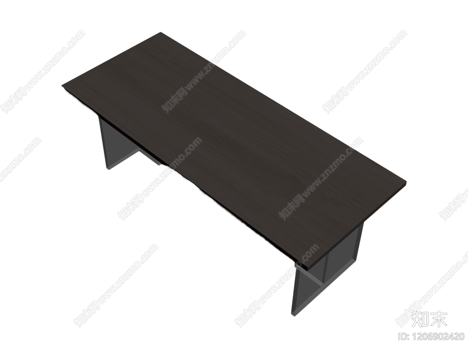深色木纹餐桌3D模型下载【ID:1206902420】