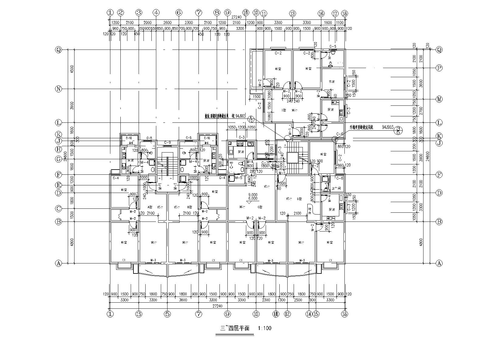 [安徽]亳州某小学职工住宅楼改造工程施工图施工图下载【ID:166451196】