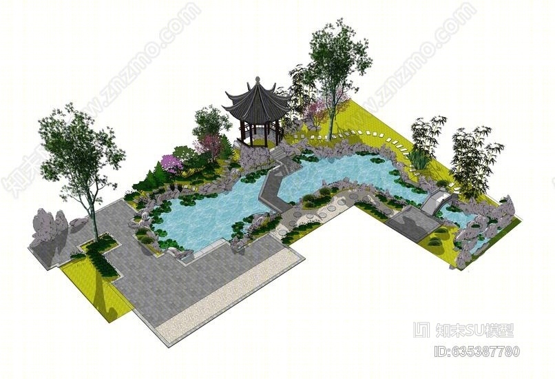 景观节点SU模型下载【ID:635387780】