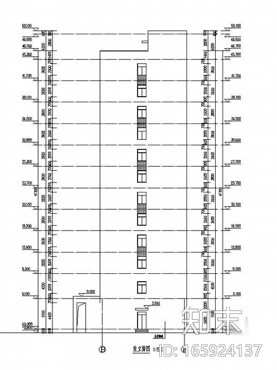 [内蒙古]高层框架剪力墙结构铁路行车公寓建筑施工图cad施工图下载【ID:165924137】