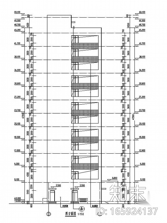 [内蒙古]高层框架剪力墙结构铁路行车公寓建筑施工图cad施工图下载【ID:165924137】