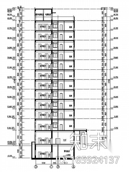 [内蒙古]高层框架剪力墙结构铁路行车公寓建筑施工图cad施工图下载【ID:165924137】