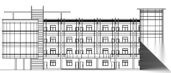 某四层中学教学楼建筑方案图cad施工图下载【ID:151545162】