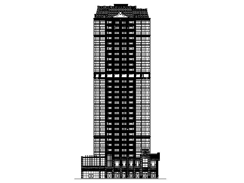 [广西]经典欧式立面风格高层住宅施工图施工图下载【ID:166832161】