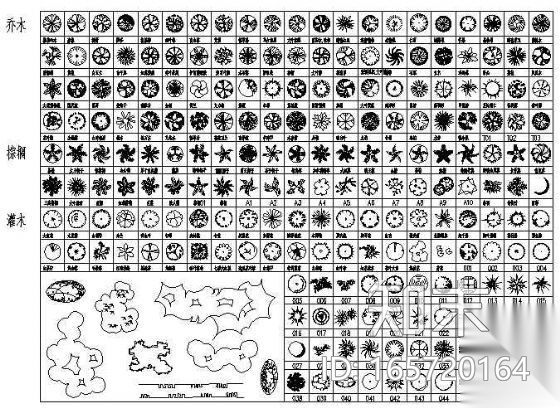 植物平面图例施工图下载【ID:165720164】