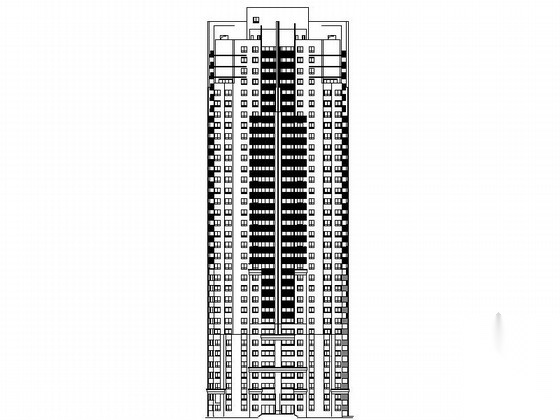 [上海]某三十四层一核八户住宅楼建筑施工图cad施工图下载【ID:168462160】