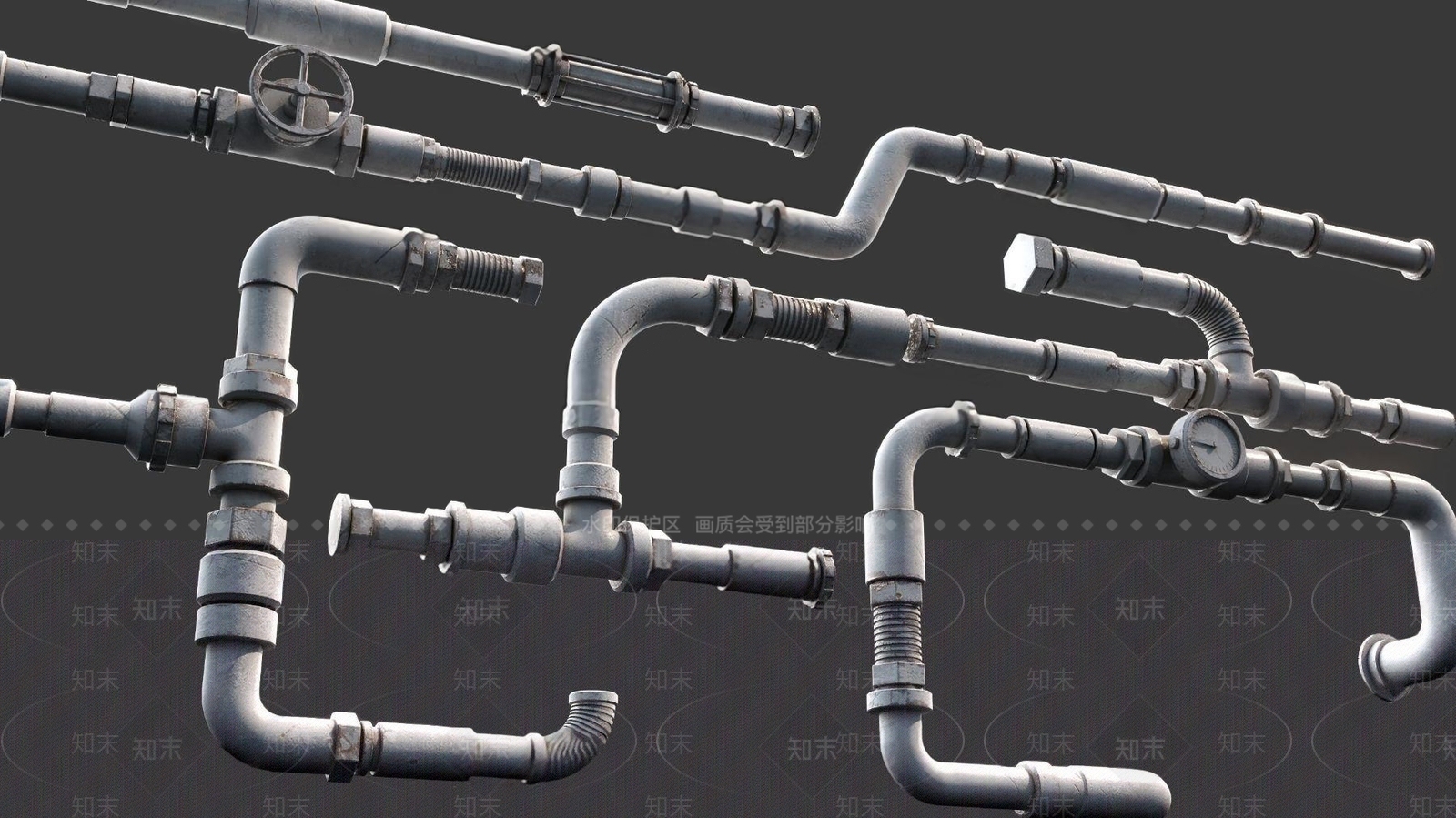 工业风水管3D模型下载【ID:1106640753】