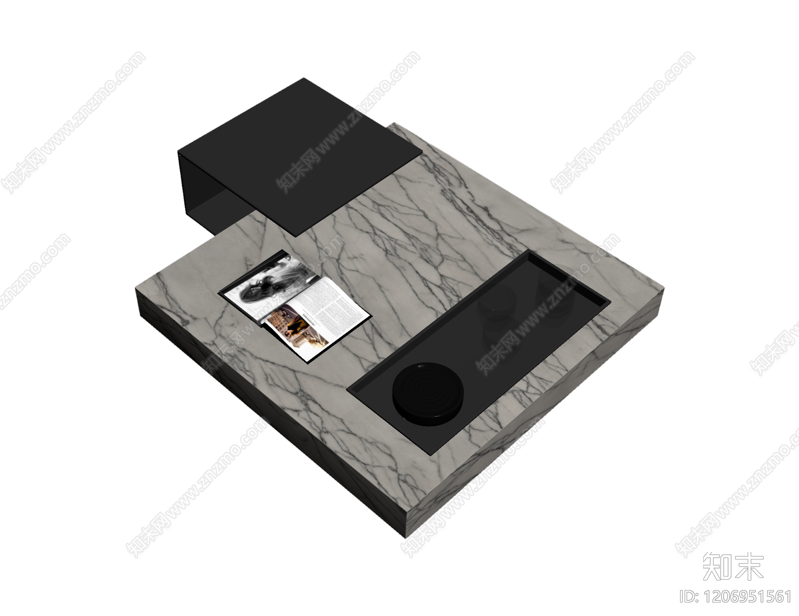 大理石茶几组合3D模型下载【ID:1206951561】