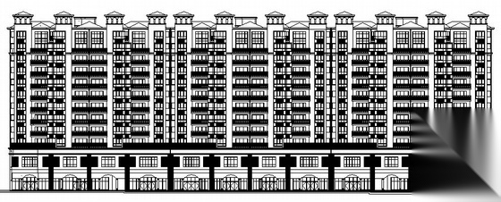 [湘潭市]某国际小区十一层商住楼7栋建筑结构水电施工图cad施工图下载【ID:164860163】