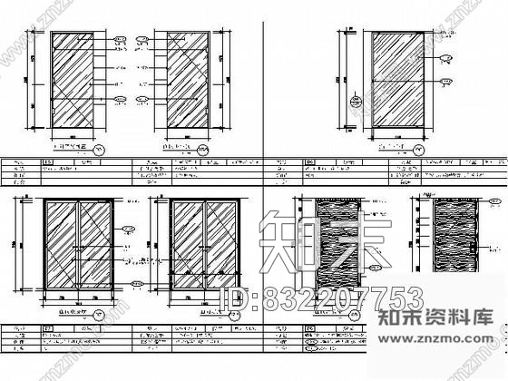 图块/节点酒店客房部各门详图cad施工图下载【ID:832207753】