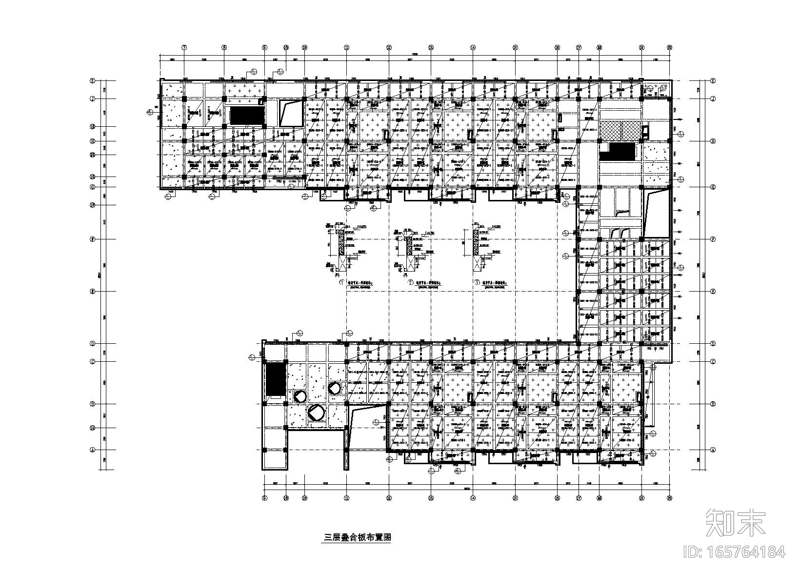 3层框架结构cad施工图下载【ID:165764184】