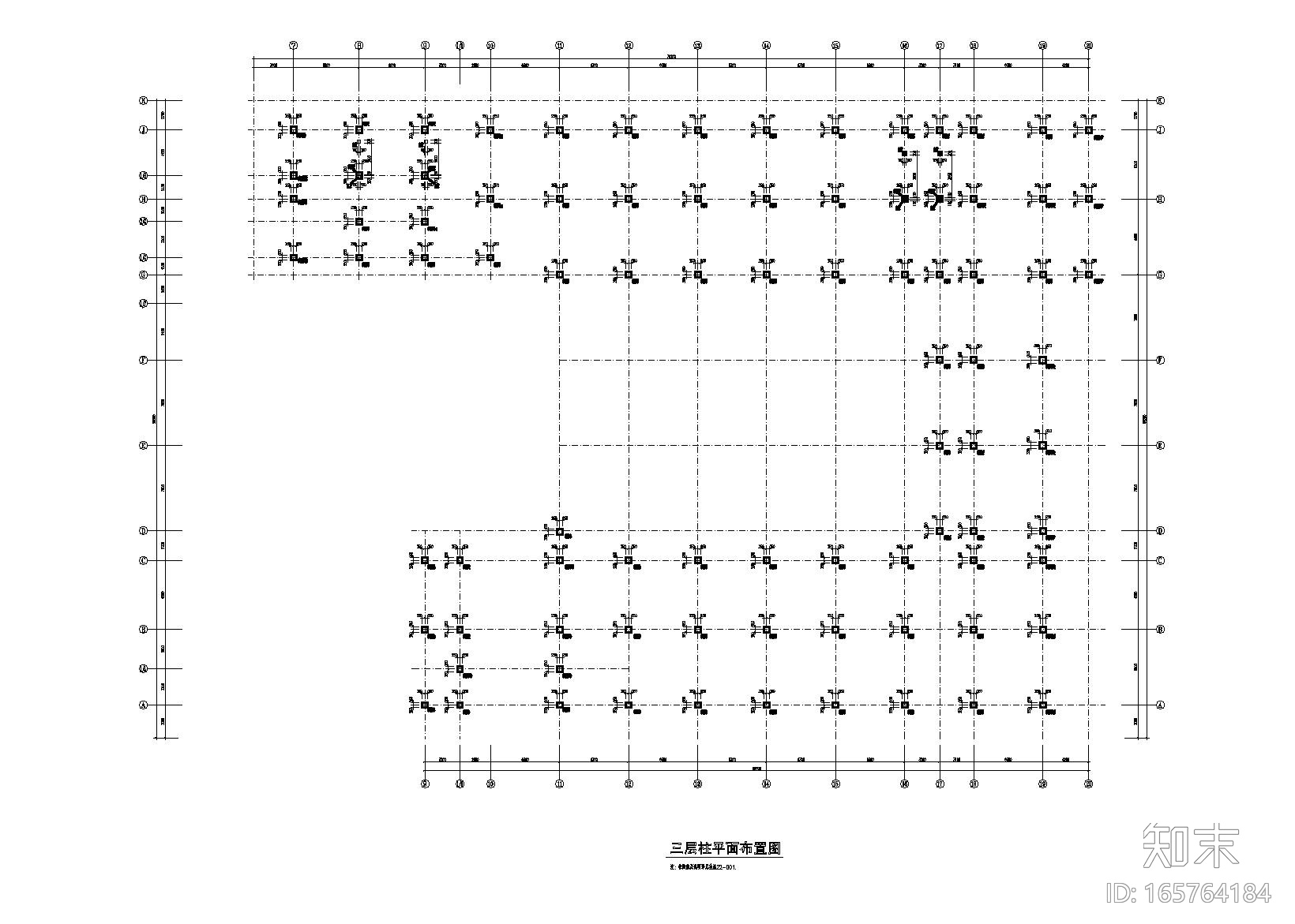 3层框架结构cad施工图下载【ID:165764184】