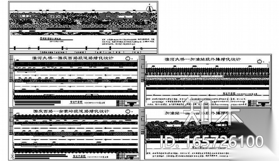 安徽淮南某道路绿化设计图纸cad施工图下载【ID:165726100】