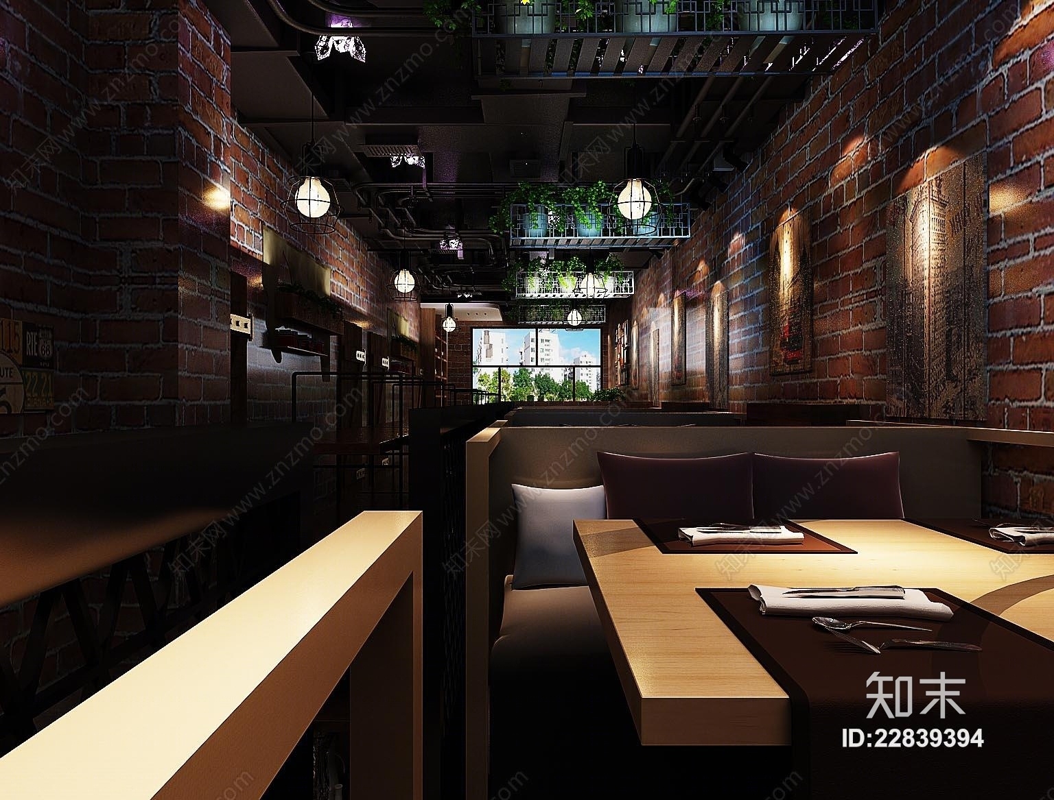 工业风西餐厅3D模型下载【ID:22839394】