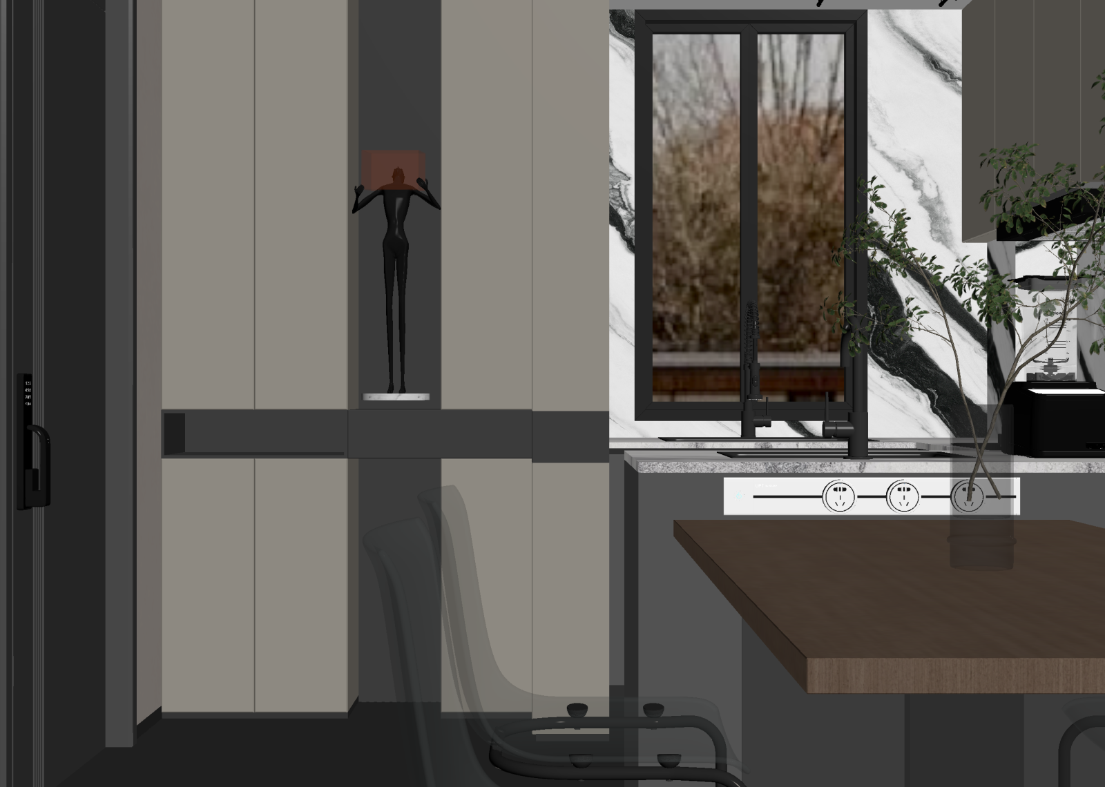 现代开放式厨房3D模型下载【ID:1214852116】