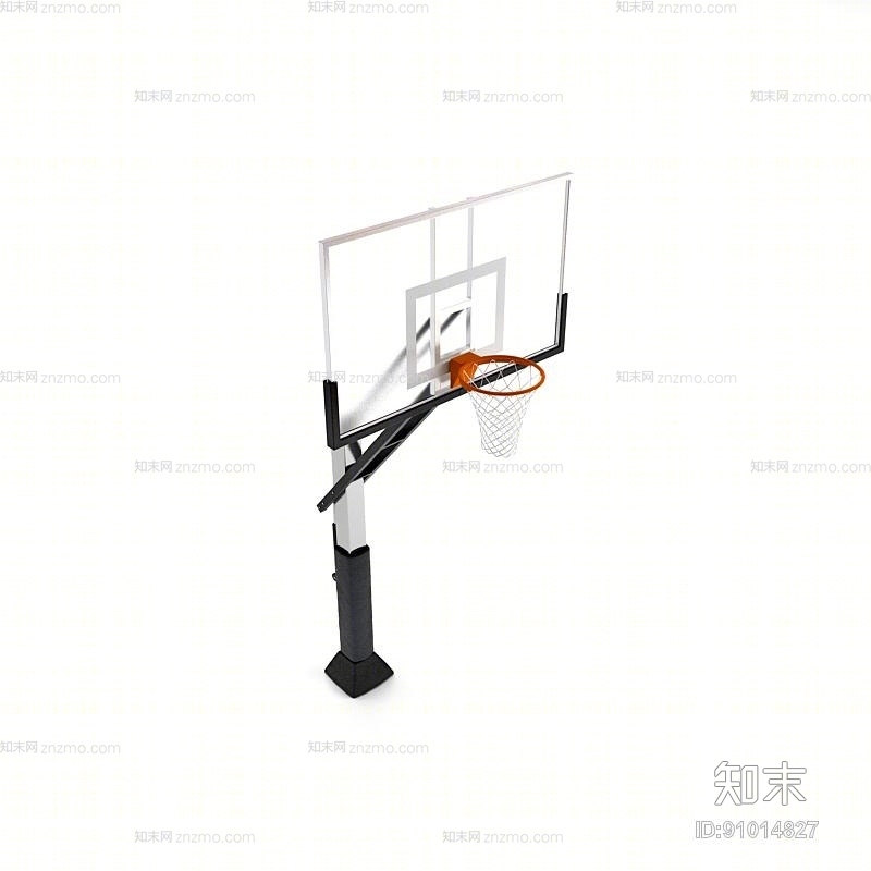 白色铁艺篮球架3D模型下载【ID:91014827】