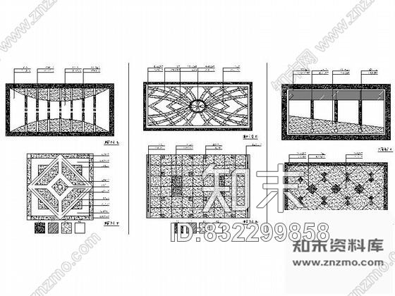 图块/节点各式地面拼花CAD图块下载施工图下载【ID:832299858】