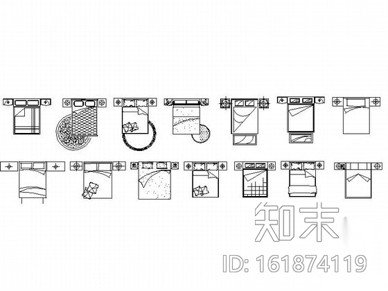 床平面CAD图块cad施工图下载【ID:161874119】