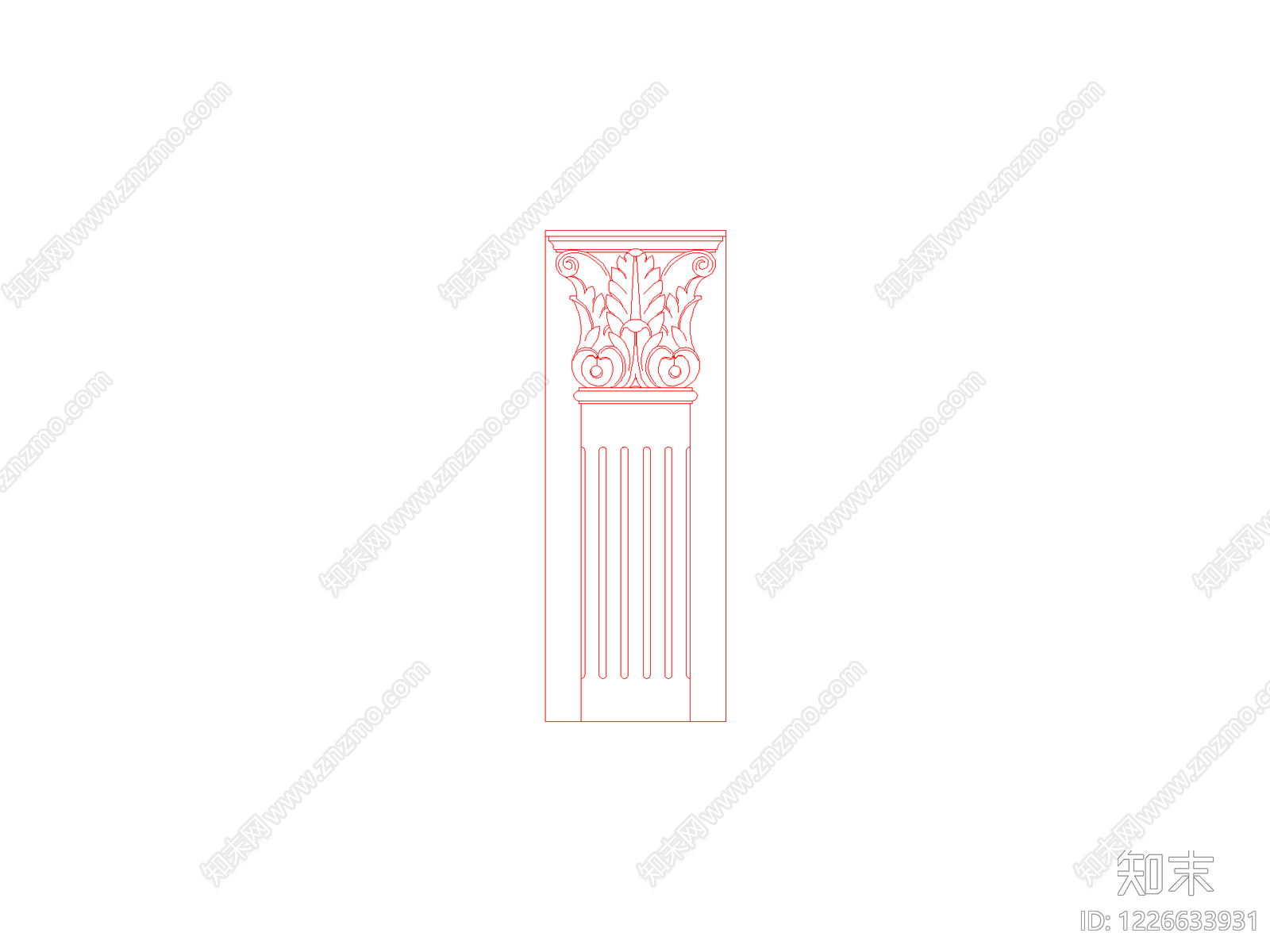 欧式雕塑装饰构件CAD图纸