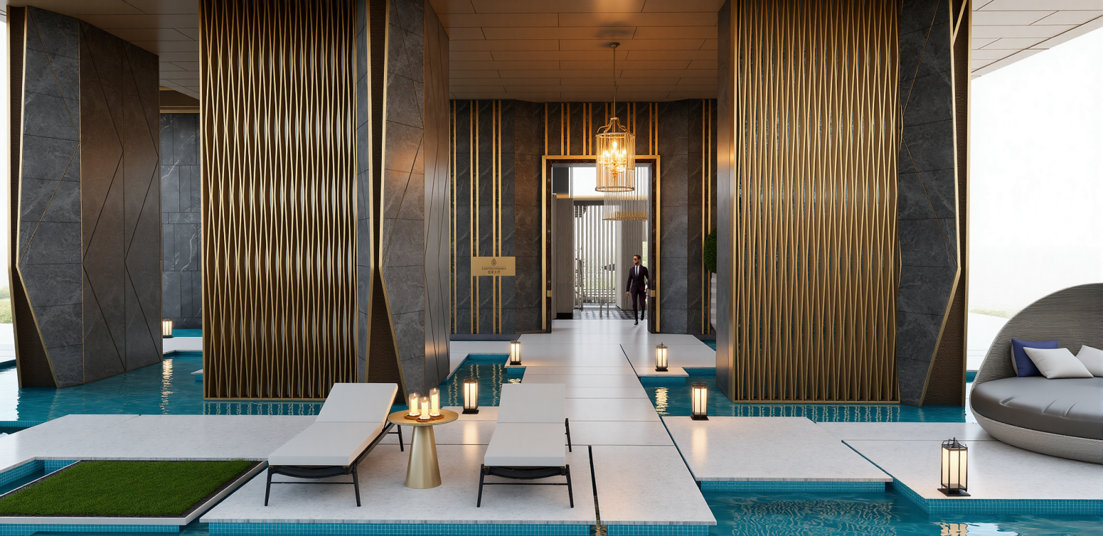 简约泳池SU模型下载【ID:1215207768】