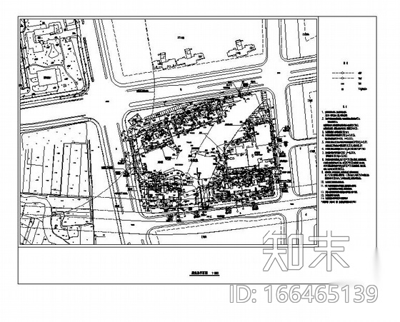 某小区室外给排水及消防总平面图cad施工图下载【ID:166465139】