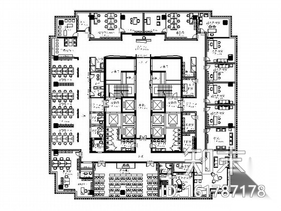 [重庆]原创市级农业龙头企业高档现代办公室CAD装修施工...施工图下载【ID:161787178】