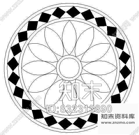 图块/节点铺地花纹图块28cad施工图下载【ID:832313890】