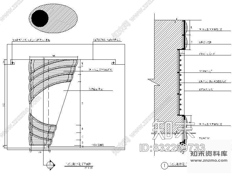 图块/节点透光装饰柱详图cad施工图下载【ID:832239733】