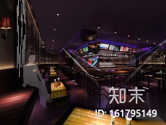某现代时尚特色酒吧装修图（含效果）cad施工图下载【ID:161795149】
