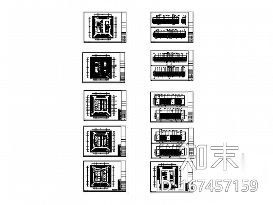 [重庆]现代简约酒店公共通道室内设计施工图cad施工图下载【ID:167457159】