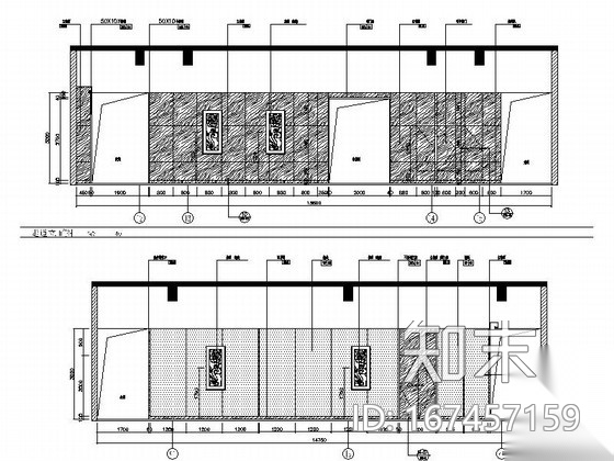 [重庆]现代简约酒店公共通道室内设计施工图cad施工图下载【ID:167457159】