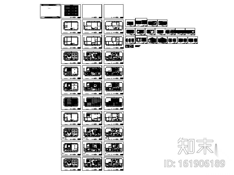 某双层连排别墅室内装修图cad施工图下载【ID:161906189】