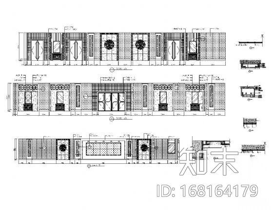 大宴会厅装饰墙详图cad施工图下载【ID:168164179】