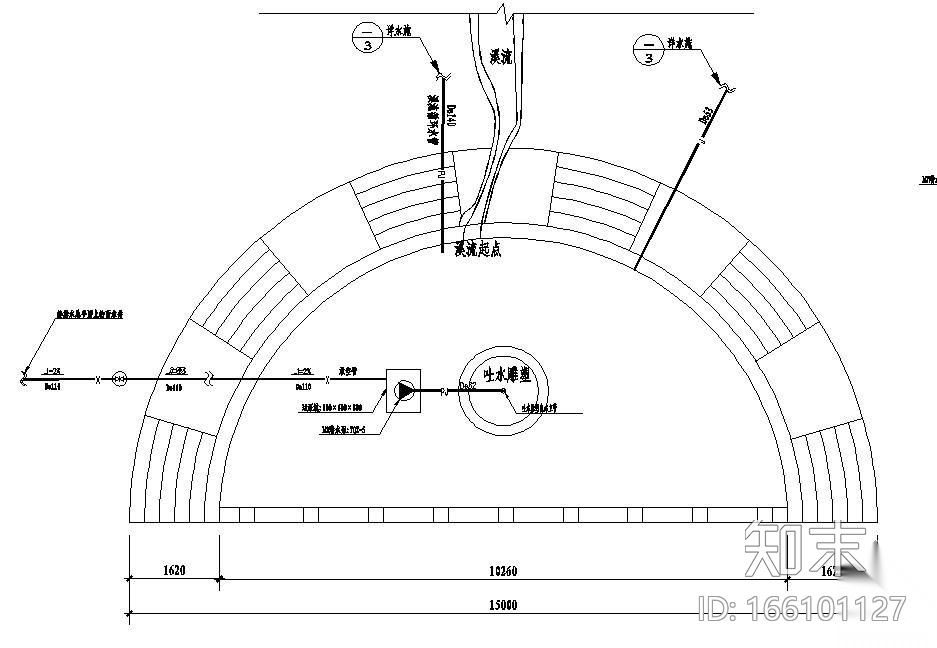 某小区景观给排水全套施工图cad施工图下载【ID:166101127】