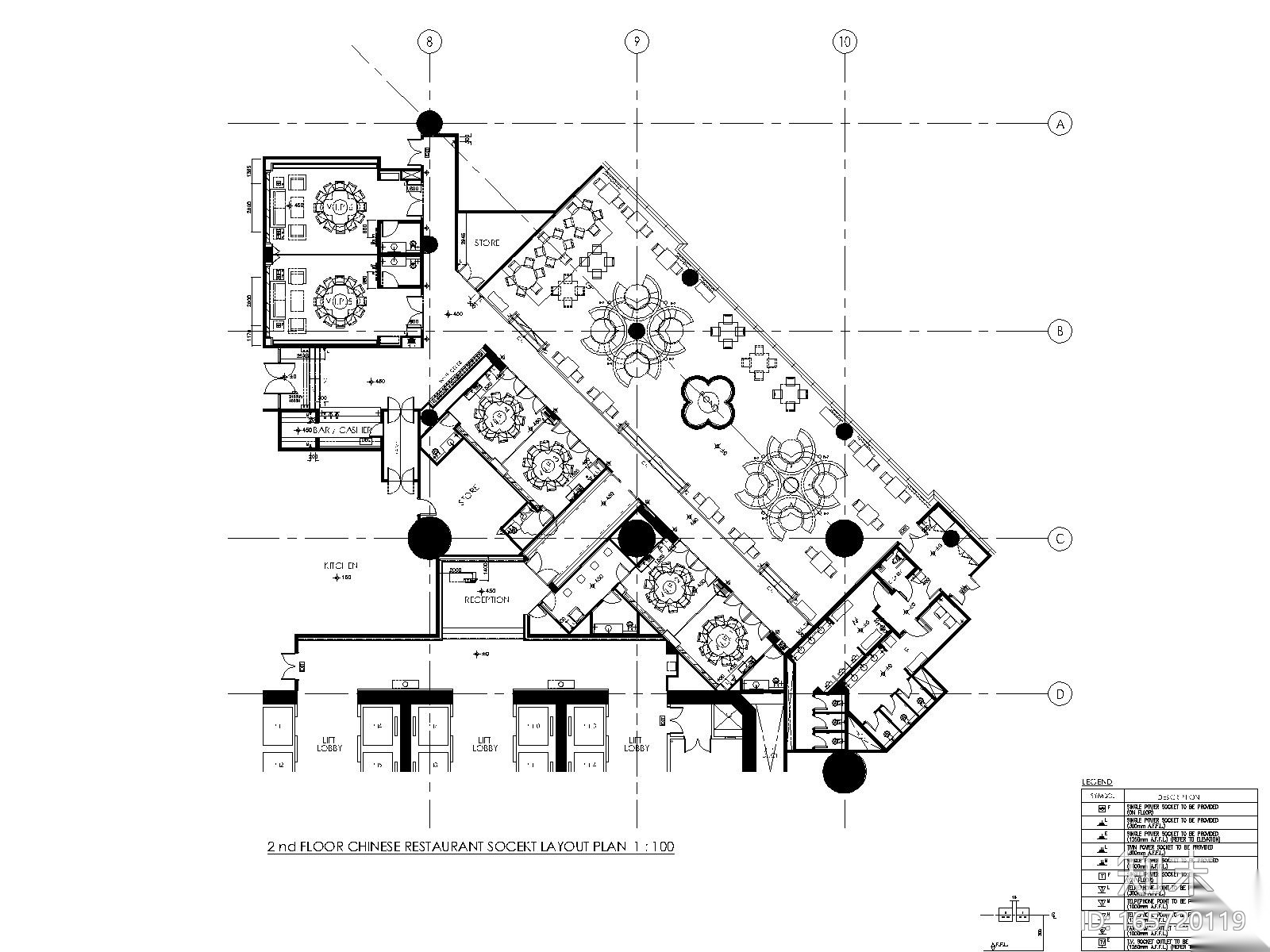 [澳门]梁志天—澳门8餐厅室内装修全套CAD施工图施工图下载【ID:165720119】