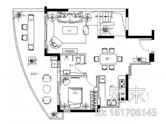[深圳]普通公寓区东南亚风格复式装修施工图（含材料表）施工图下载【ID:161706145】