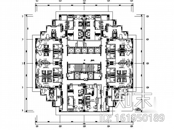 [江苏]某五星级酒店角客房室内装修施工图cad施工图下载【ID:161950189】