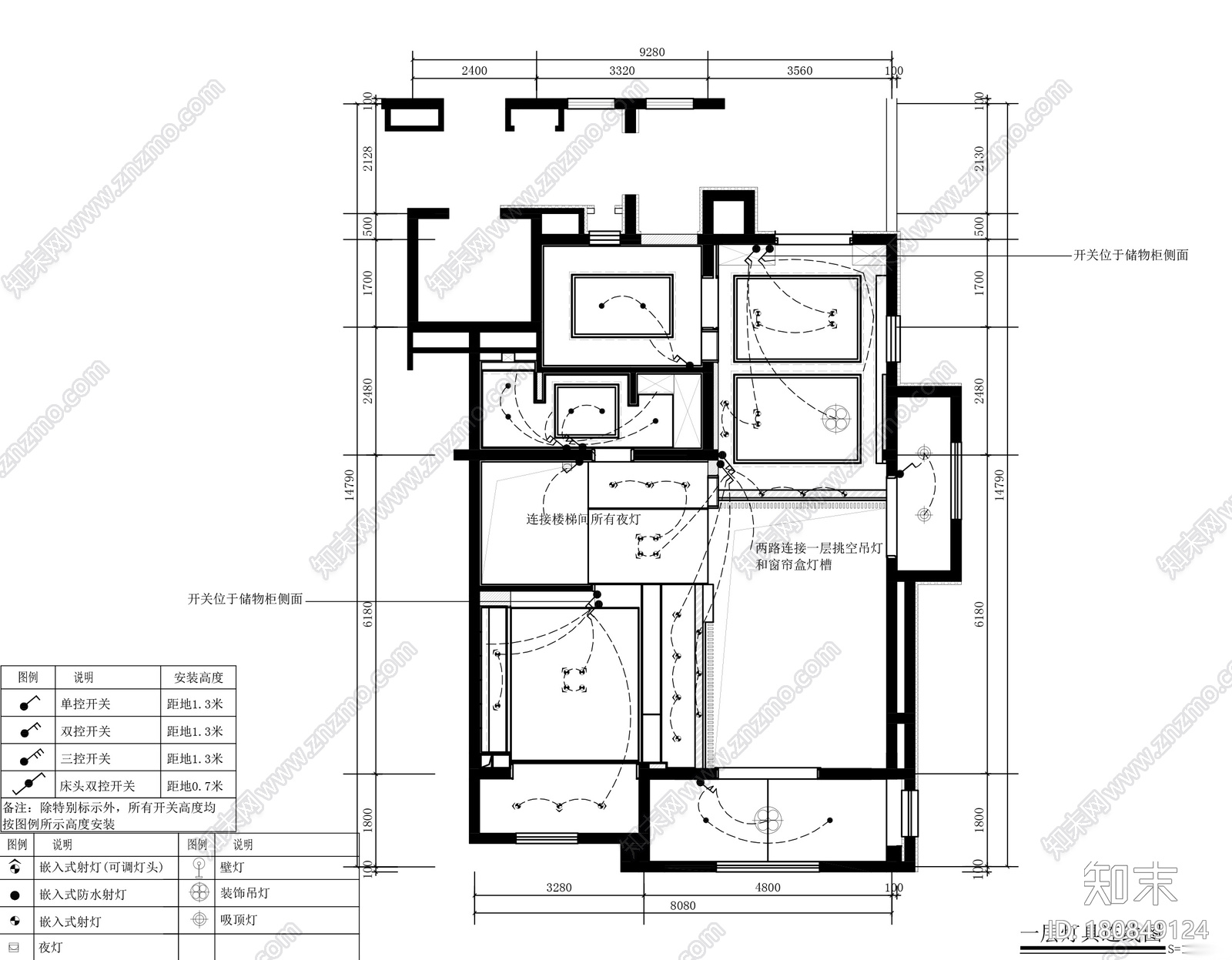 [山东]济南建邦样板间上跃户型施工图+实景cad施工图下载【ID:180849124】