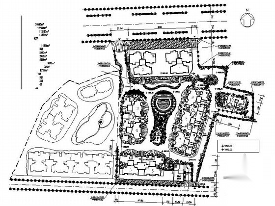 某居住区规划图（总建筑面积12万平方米）cad施工图下载【ID:167263176】