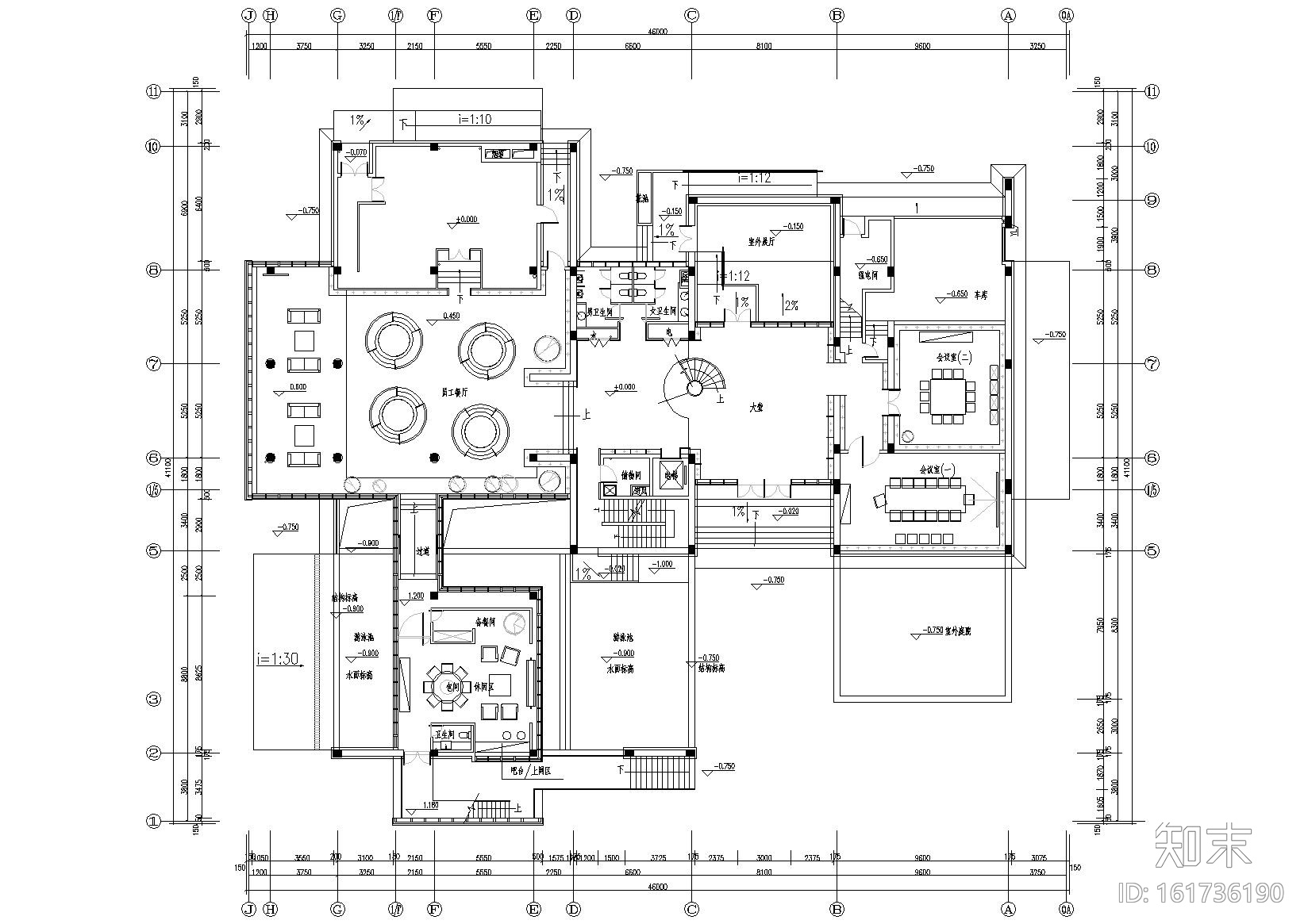 [成都]青羊南区A2栋办公楼装修工程施工图cad施工图下载【ID:161736190】