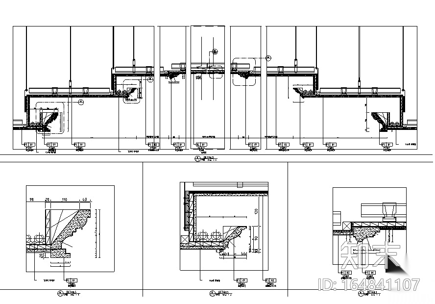 [浙江]中大君悦龙山售楼空间设计施工图（附效果图）cad施工图下载【ID:164841107】