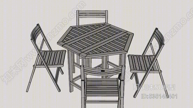 烛台5件套餐具SU模型下载【ID:535148401】