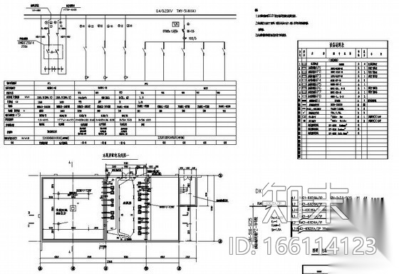 水泵房配电及照明施工图cad施工图下载【ID:166114123】