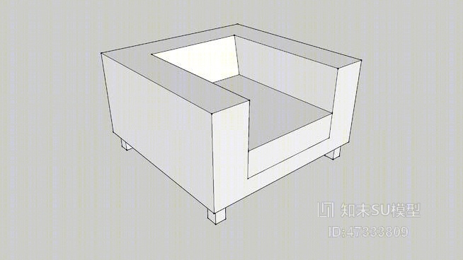 扶手椅的简单SU模型下载【ID:47333809】